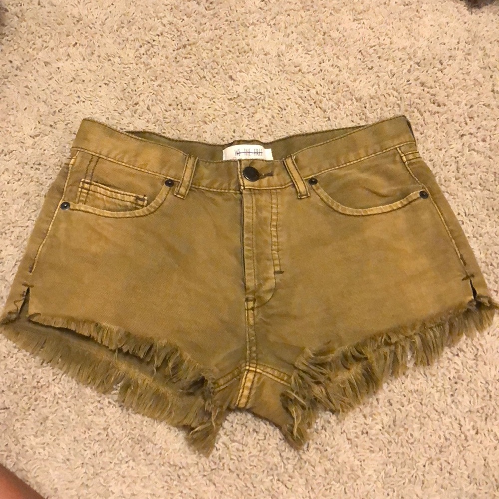 We The Free army green shorts